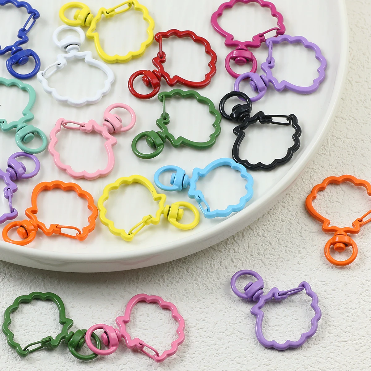 Zinklegierung Muschelförmige Verschlüsse in Verschiedenen Farben Handgefertigtes DIY Schmuckherstellungs-Set Taschenanhänger Armbänder Halsketten Zubehör