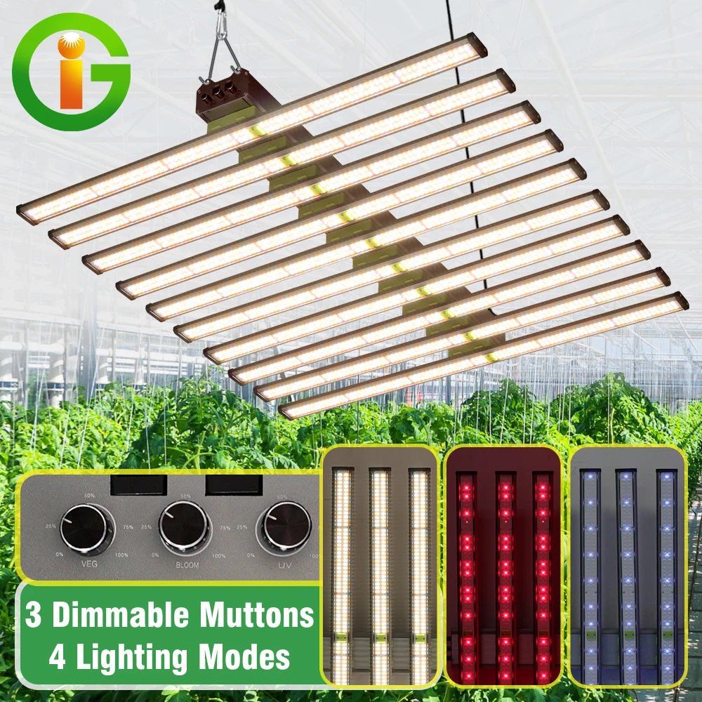 1100W Plant Light Dimmable Full Spectrum LED Growth Light Herbal Planting Fill Tube Fruit Flower Growth Lamp with 4 Light modes