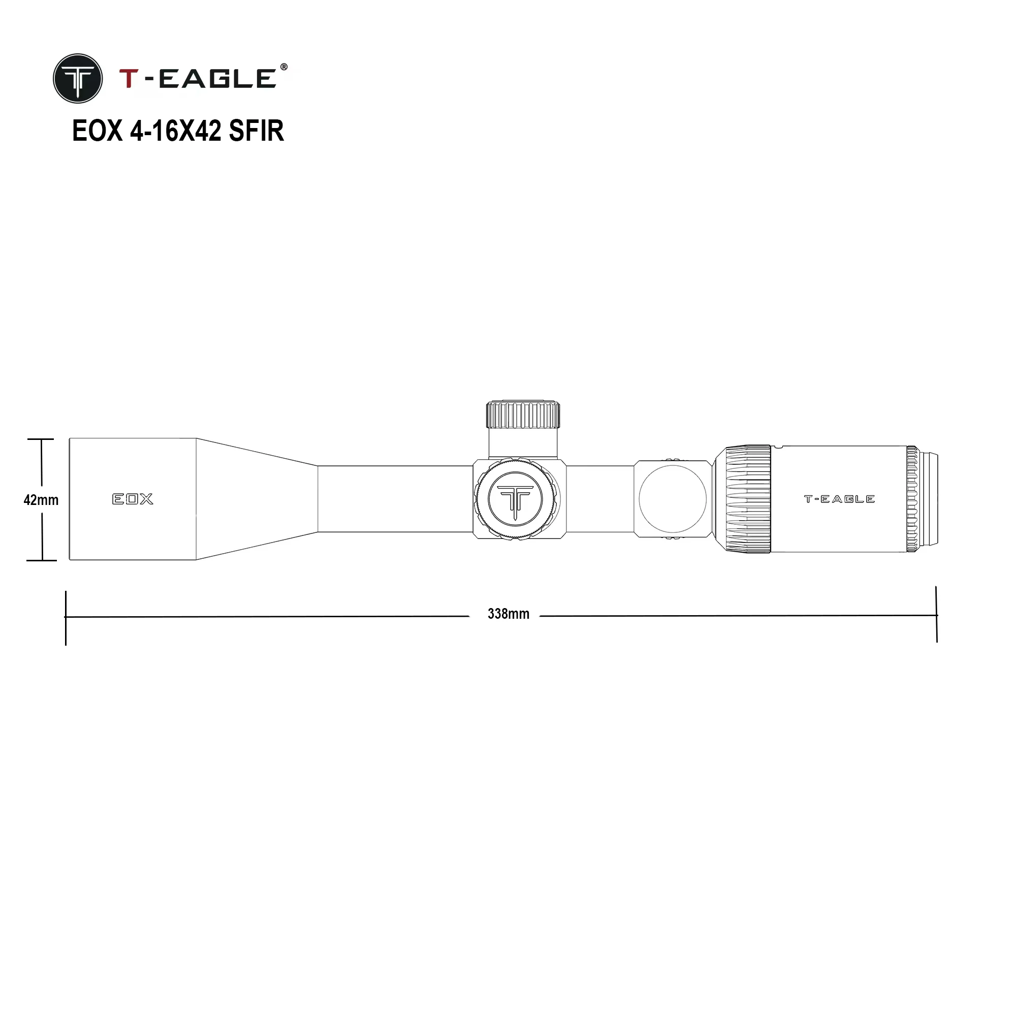 T-EAGLE EOX 4-16x42 SFIR Tactical Rifles Scope With Red Green Illuminated For Hunting 1/4MOA Riflescope Fits Airsoft Lunetas.223