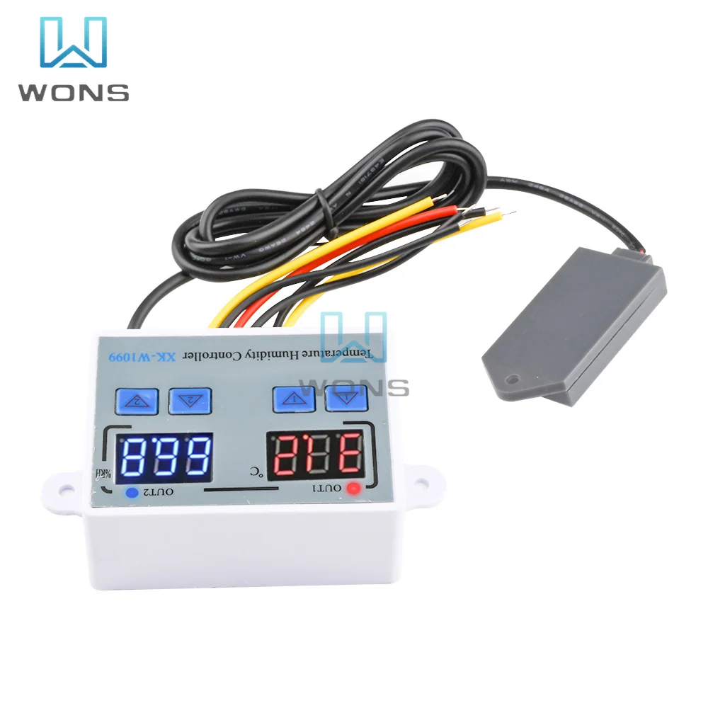 Controlador de Temperatura Dupla Termostato Digital Microcomputador Regulador Temperatura Ajustável Controle de Interruptor 10a W1088 Xk-w1088