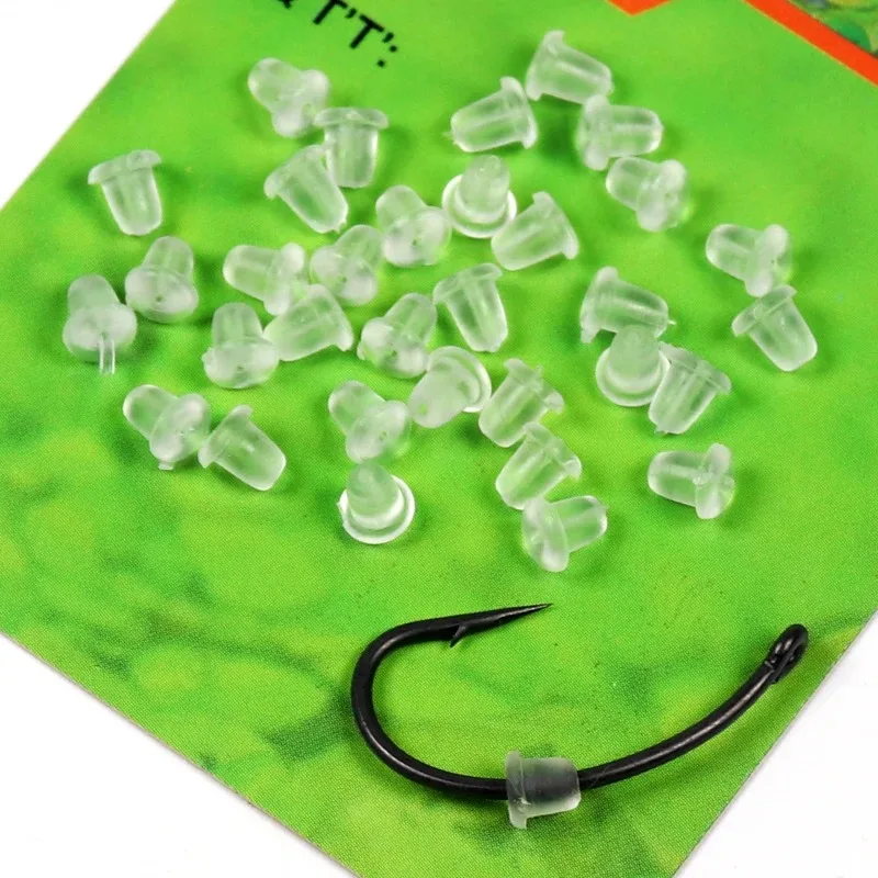100/150 Stück Karpfenangelhaken-Stopperperlen Gummi-Stopper Transparent S M L für Hair Rig, Ronnie Rig, Chod Rig, Terminal Tackle – Detail 5
