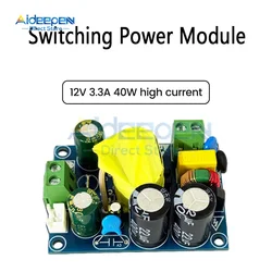 AC 90-250V to 12V 3.3A 40W Low Ripple Switching Power Supply Module AC-DC Switch Overcurrent Short Circuit Protection