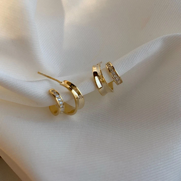 

PONYKISS Real 925 Sterling Silver Zircon Geometric C Stud Earrings For Fashion Women Party Cute Fine Jewelry Minimalist Bijoux