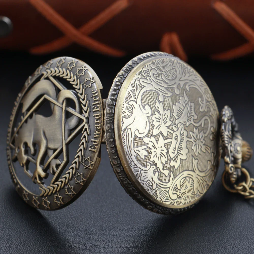 New Anime Fullmetal Alchemist Edward Hollow Bronze Quartz Pocket Watches Pendant Necklace Fob Watch Men Women Gifts Pocket Watch