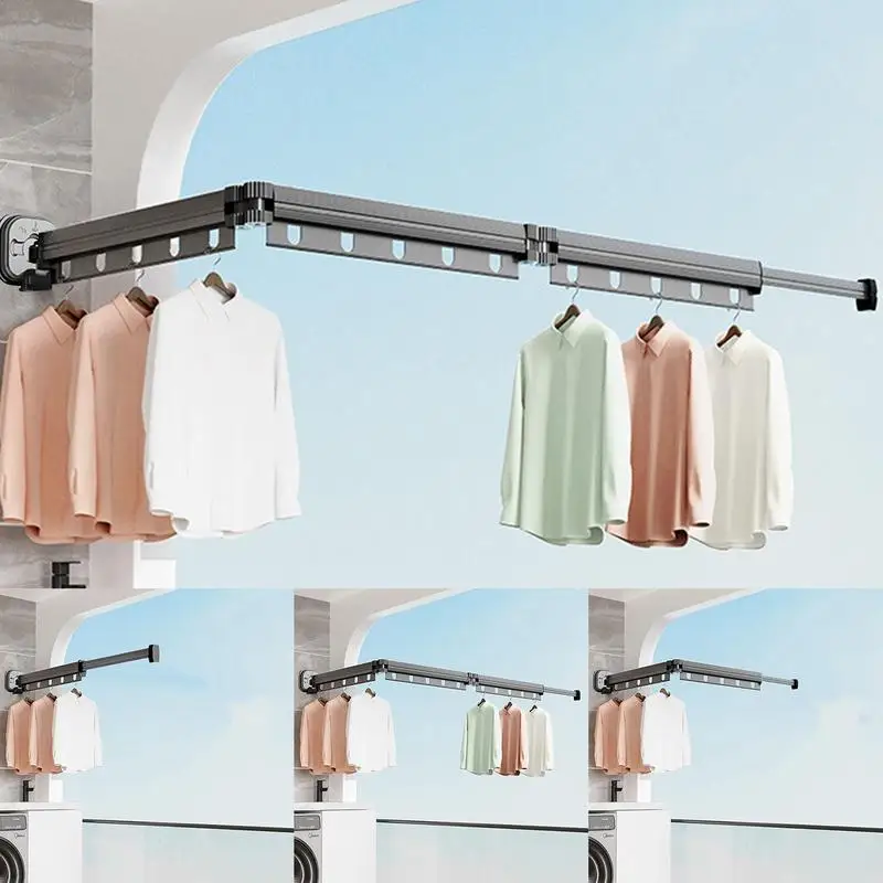 

Folding Clothes Drying Rack Suction Clothes Hanger Rack For Drying Space-saving Clothing Hanger For Towels Bed Sheet Bedroom