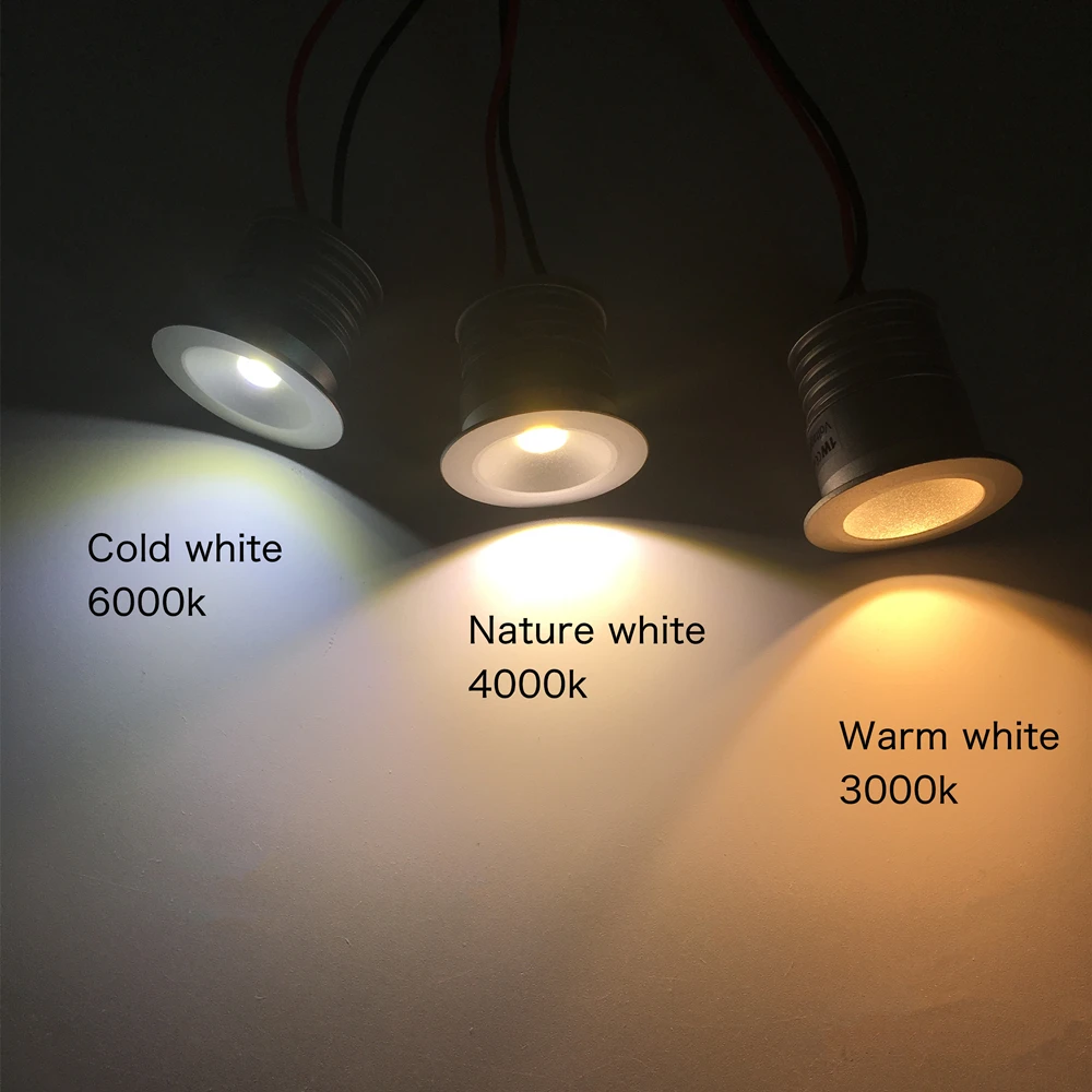 أضواء LED صغيرة النازل عكس الضوء DC12V الأضواء 1 واط مصابيح Led مستديرة أضواء السقف أسفل IP65 في الهواء الطلق داخلي صغير راحة بقعة الإضاءة #5