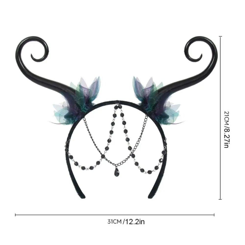 Novità Nappe Elfo Fascia Foresta Fantasia Costume Cosplay Halloween Fascia per capelli Fotografia Puntelli Fata gotica Cerchietto per capelli Ragazze