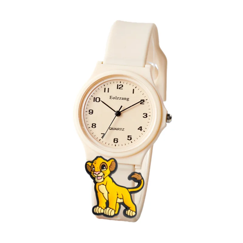 مشاهدة Kawaii الأسد الملك سيمبا بنين بنات ساعات أطفال الحد الأدنى لطيف الأطفال الكرتون ساعات المعصم هدايا للأطفال فتاة ساعة