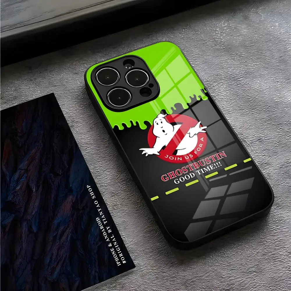 Funda de Teléfono E-Extreme G-Ghostbusters para iPhone 16 Pro Max 17 14 15 Plus 13 Mini 11 12 X XR XS 8 7 Plus SE, Cubierta de Vidrio