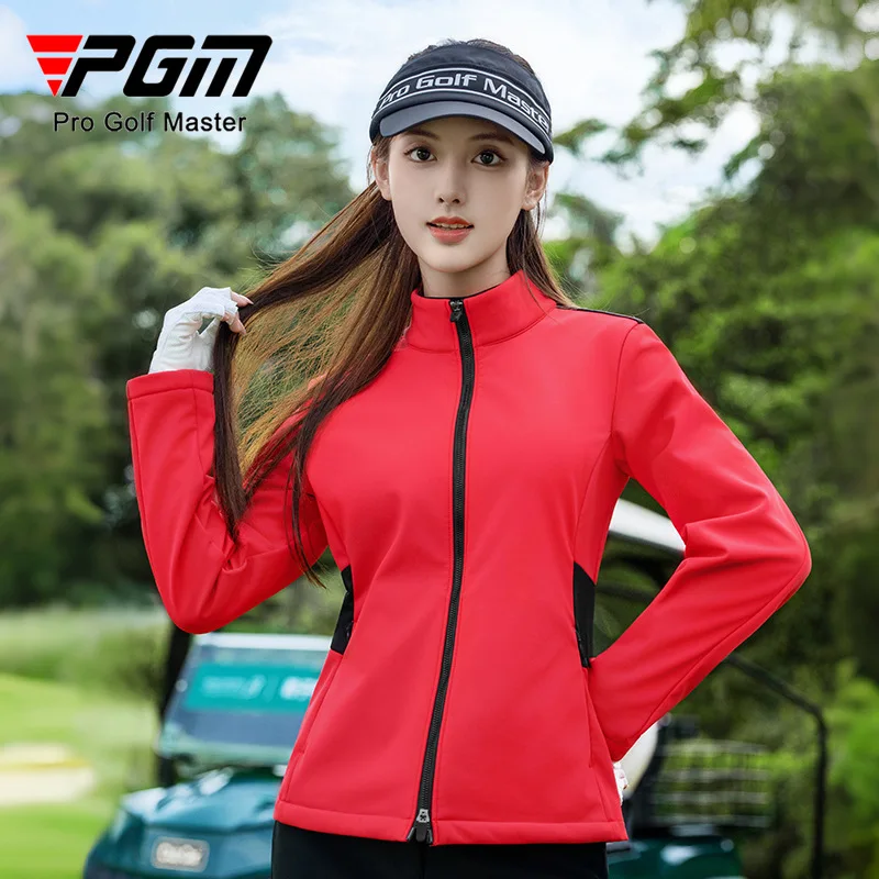 

PGM Golf Long Sleeve Jacket with Velvet Women's Autumn/Winter Sports Waterproof Top Clothes YF811