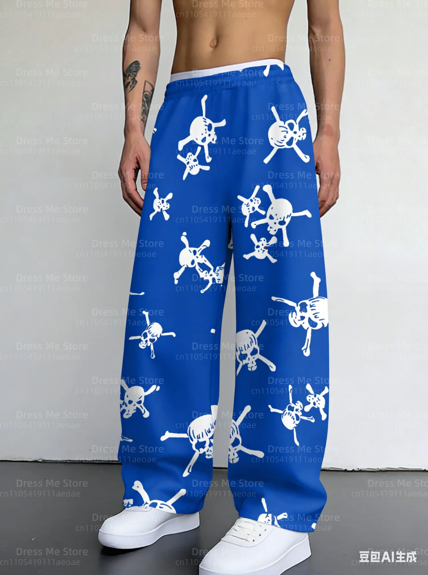 

2026 Men's Y2k Skull Print Straight Leg Sleepwear Pants Men Pajama Pants Daily Casual Fashion Vacation Long Pants Men Pants Men