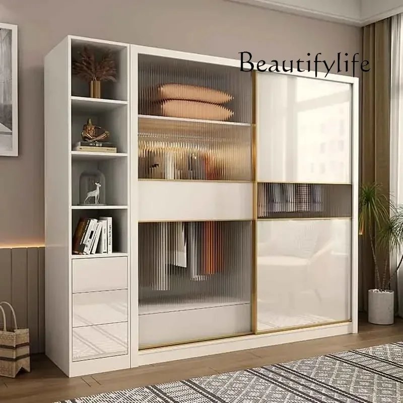 BJ Sliding Door Tall Wardrobes Orgnizer Aesthetic Stylish Wooden Wardrobe Bedroom Clothes Display Kleiderschrank Bedroom Furnitu