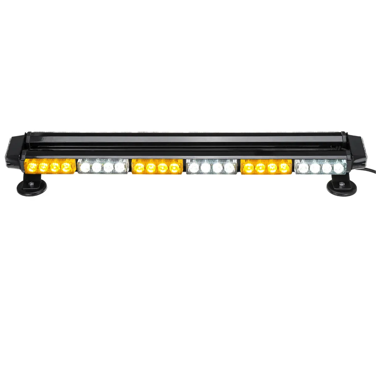 28 Zoll 54 LED Weiß & Bernstein LED Stroboskop-Lichtleiste Blinkende Warnleuchte für Dach Notfall-Warnlampen 7 Blitzmodi Auto LKW – Detail 3
