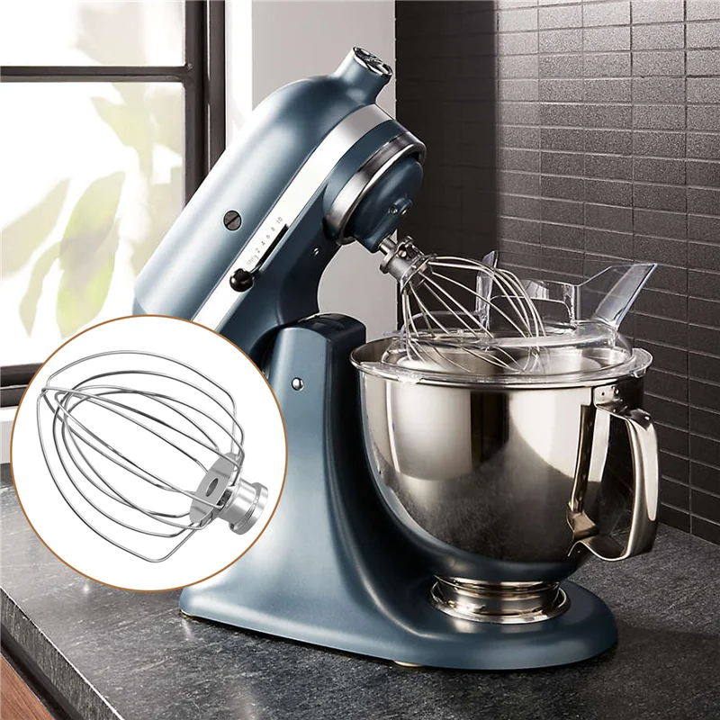 A75X 틸팅 헤드가 있는 Kitchenaid 스탠드 믹서용 상단 거품기 부착 장치, 스테인레스 스틸 계란 크림 교반기, (교체용 K45WW)