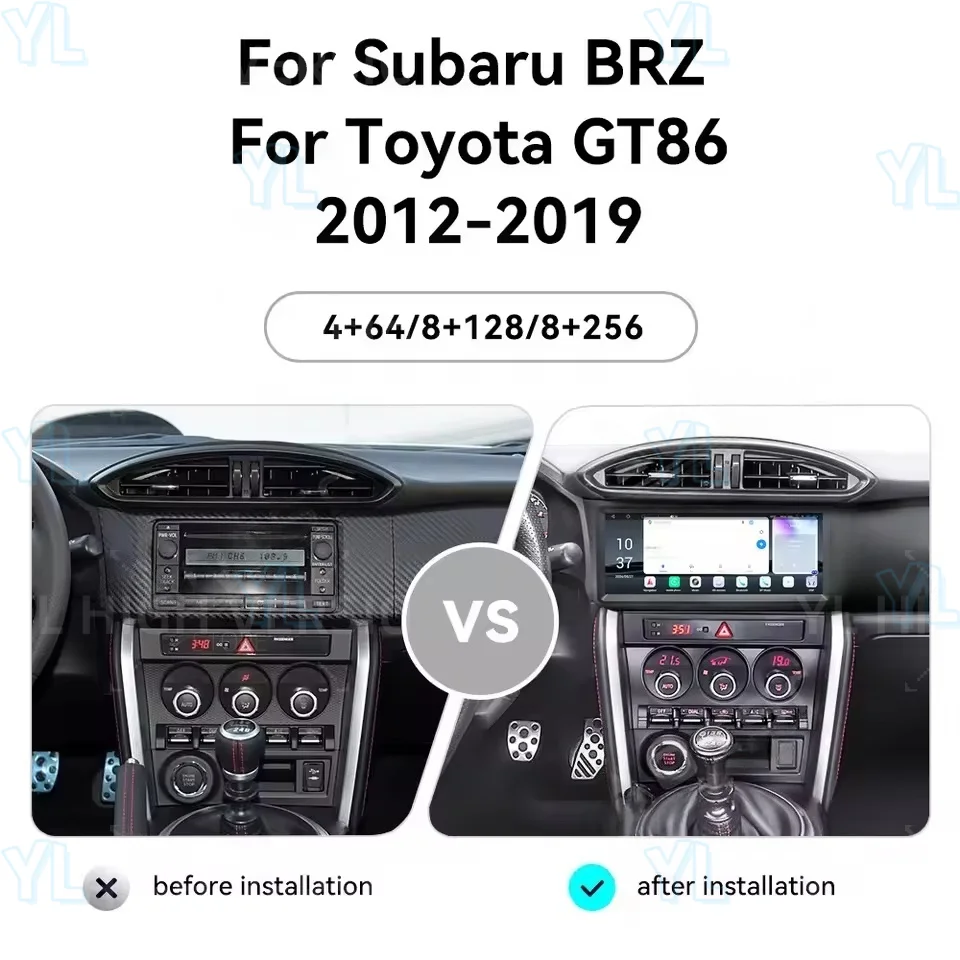 Android 13.0 For Subaru BRZ Scion FRS/ Toyota GT86 GT 86 2012-2020 Car Radio Mutimedia Wireless Carplay DSP 4G Wifi GPS navigati