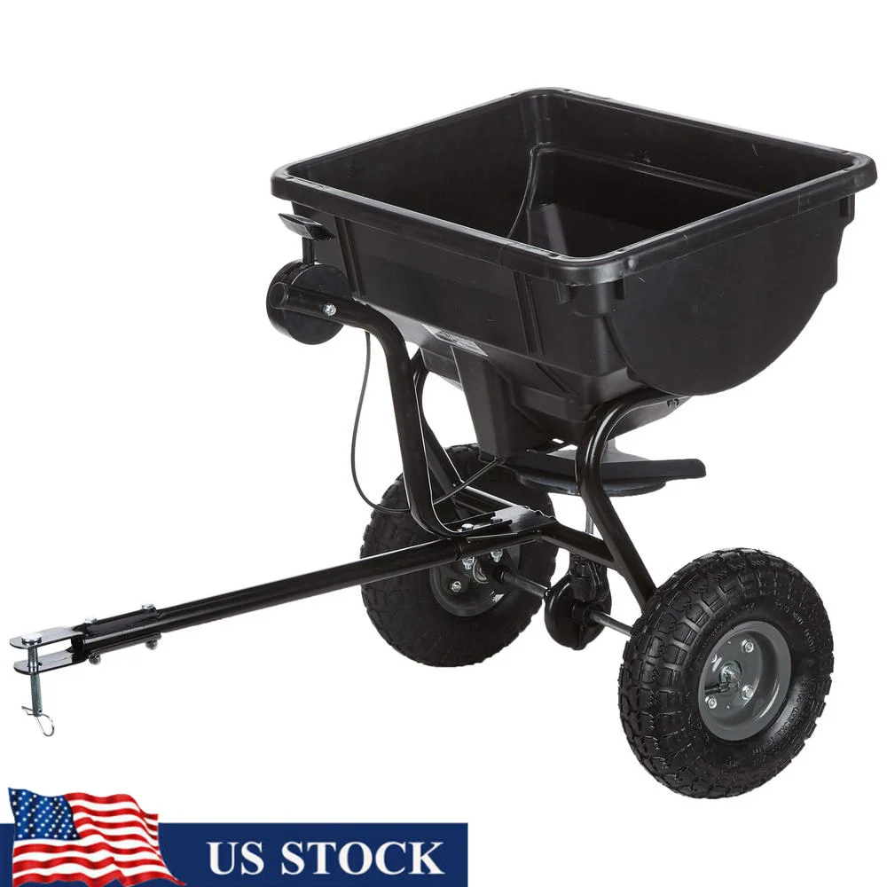 Agri Fab Tow Spreader 45-0530 Black 85lbs Capacity Salt Fertilizer Seeder Blue Jay Seed Polymer Steel Rust Resistant Spread