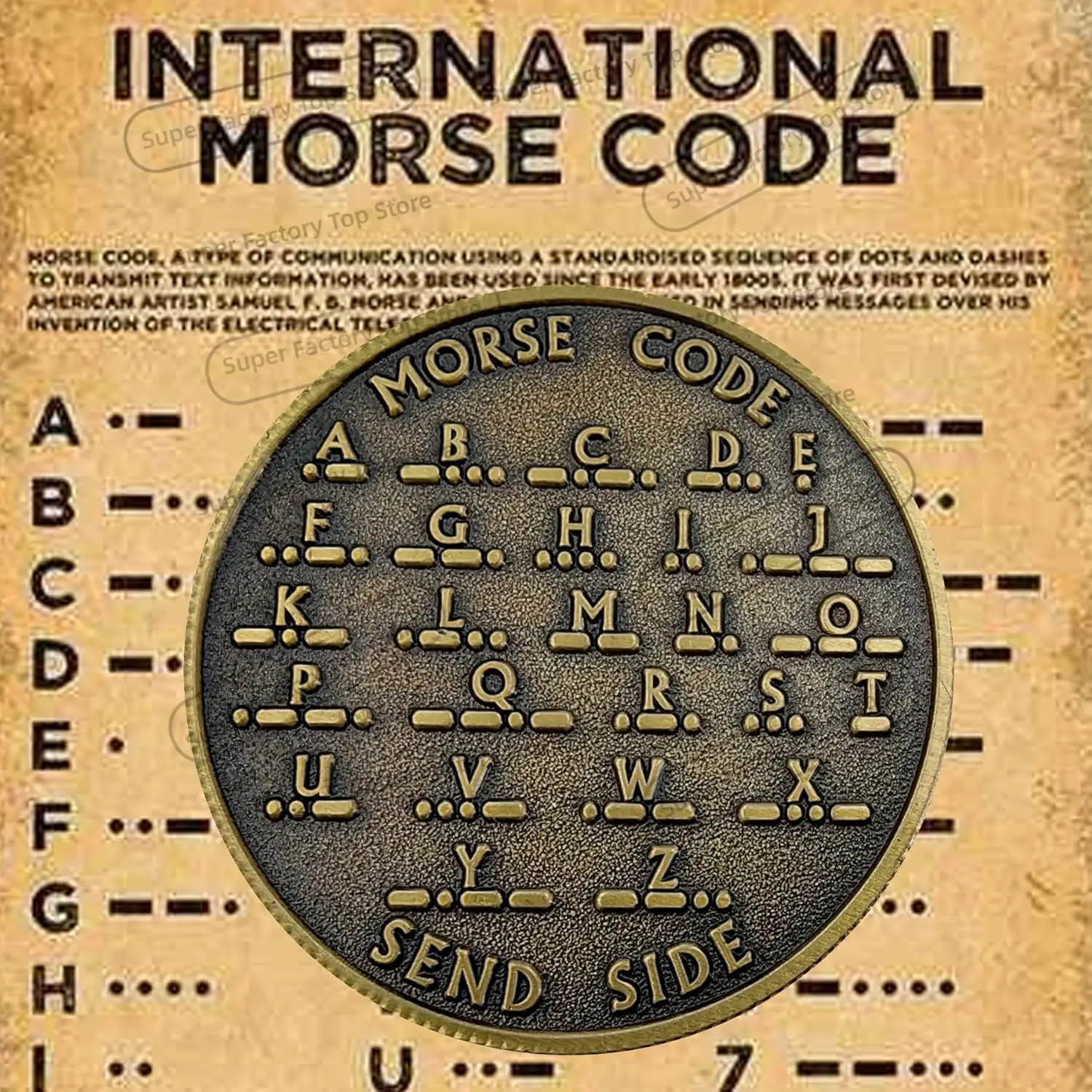 1/3 Pcs Morse Code Challenge Coin, Encryption Language Training Coin, Morse Code Chip Medallion for Radio Enthusiasts,Game Gift