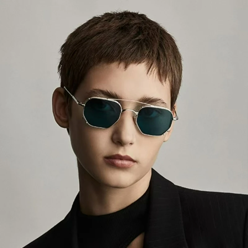 MARBOT Sunglasses Double Bridge Design Handmade Quality Alloy Rectangular Designer Brand Classic Alloy Glasses Outdoor UV400