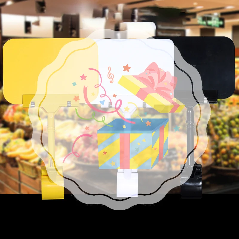 1 Pcs Fruit Price Tag Merchandise Display Wear-resistant Sign Holder Clip Food Advertising PVC Waterproof Whiteboard Clip