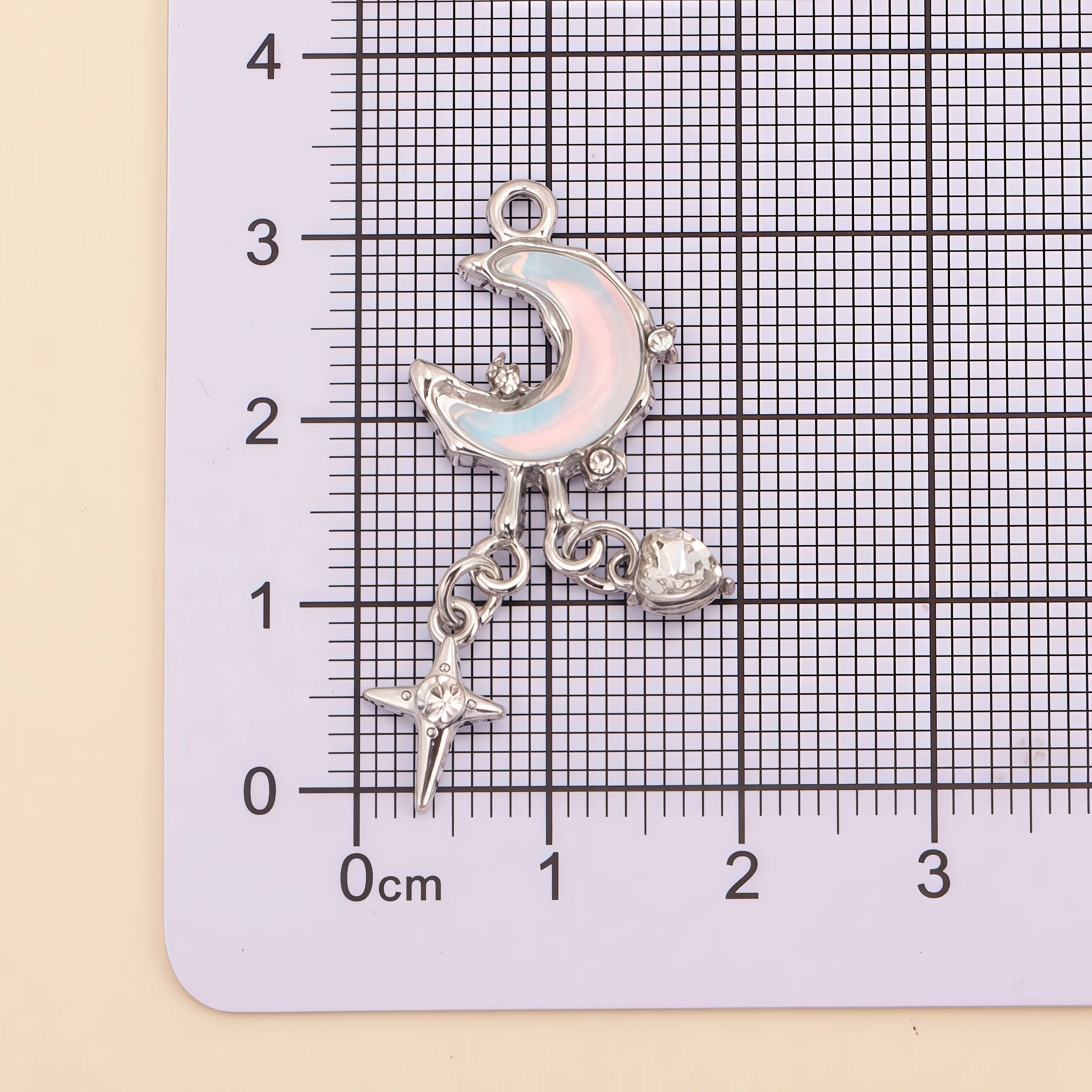 5 Stück wunderschöne Kristall-Stern-Mond-Anhänger für die Schmuckherstellung, süßer Y2K-Stil, Anhänger, Halskette, Ohrringe, handgefertigt, DIY-Bastelbedarf – Detail 1