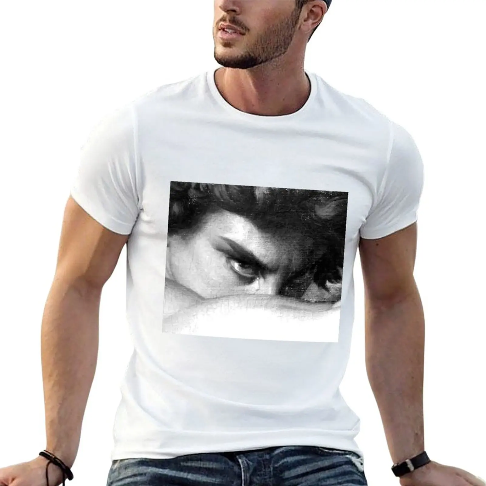 

reinterpretation of the gaze of The Fallenblack and white (oil on canvas), Alexandre Cabanel T-Shirt