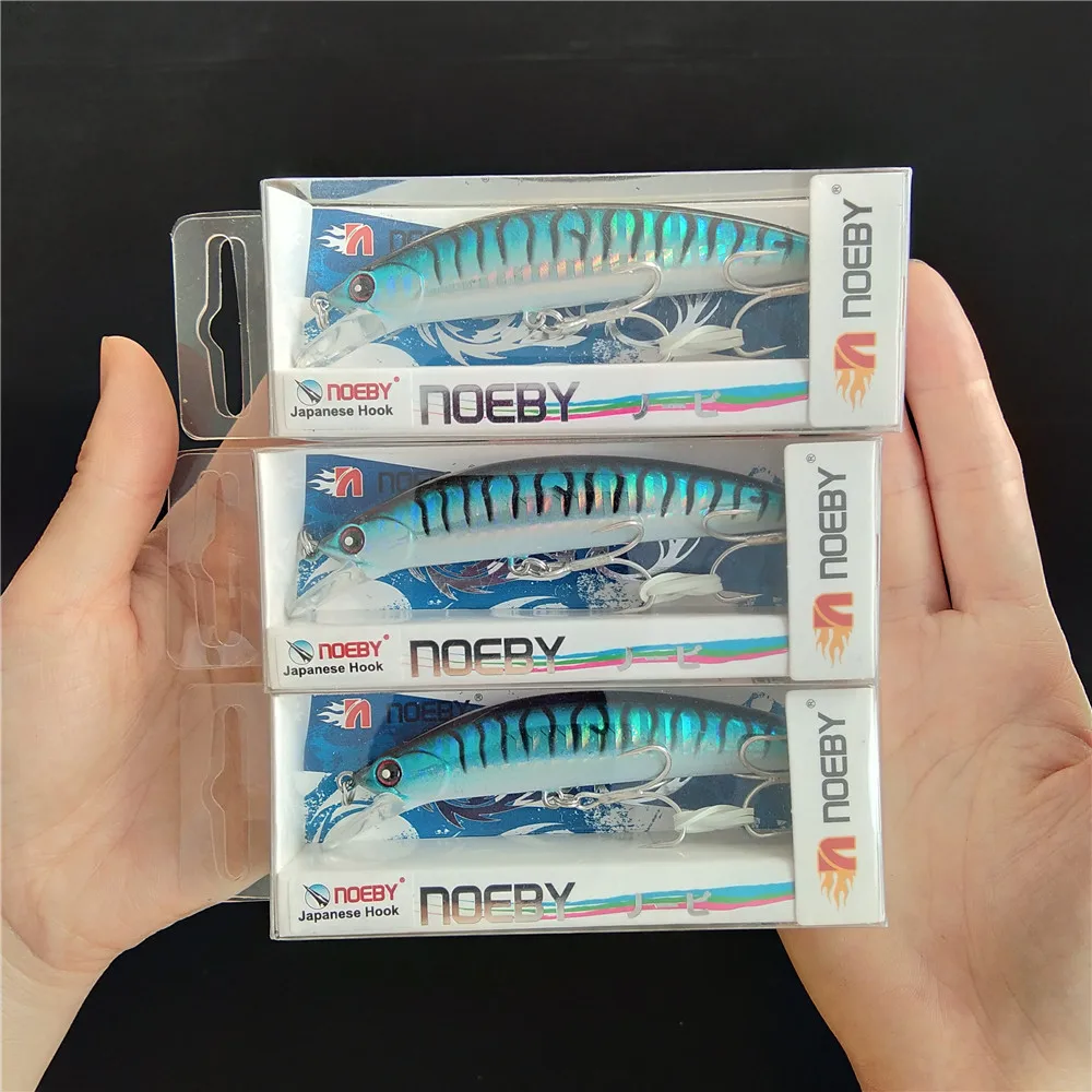 NOEBY 4pcs Long Casting Sinking Minnow Saltwater Fishing Lures 90mm 29g Trout Pike River Lake Hard Baits Jerkbait Fishing Lure image 6