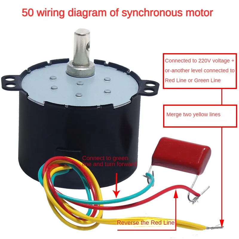 50KTYZ AC motor permanent magnet synchronous motor AC 220V speed reducer motors controllable positive and negative inversion 6W