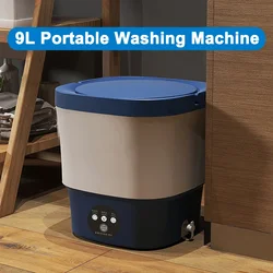 9l Mini Washing Machine With Spin Dryer Blue Light Antibacterial Underwear Sock Household Portable Automatic Washing Machine