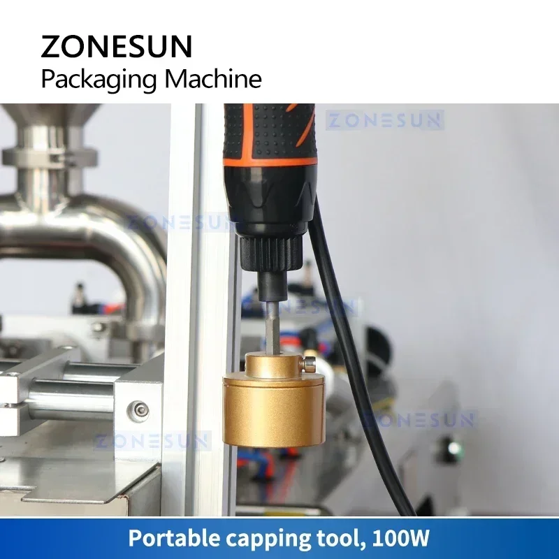 

ZONESUN ZS-GTSP2 Semi-Automatic Filling Capping Machine For Spout Pouch Packaging