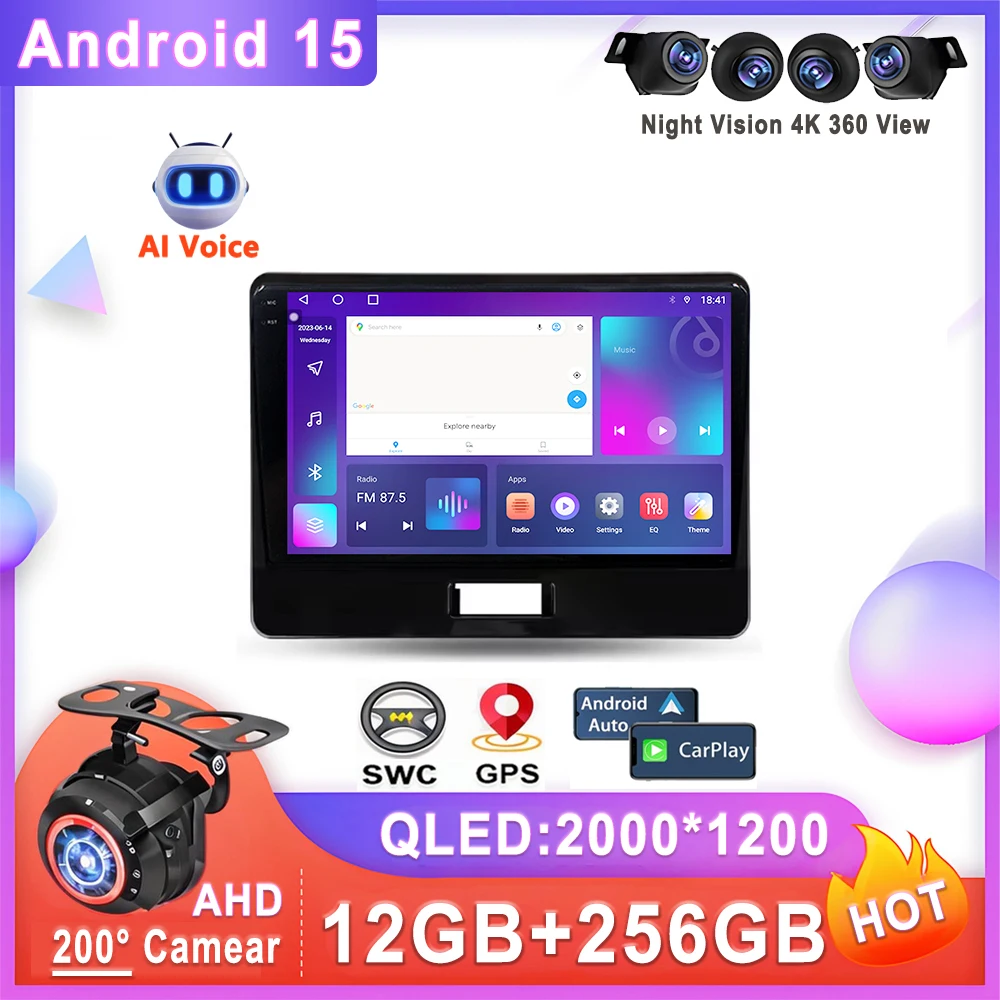 Car Android 15 Auto Radio For Suzuki Wagon R 6 VI 2017 - 2021 Multimedia Player Stereo Head Unit No 2din DVD QLED Screen 2K 5G