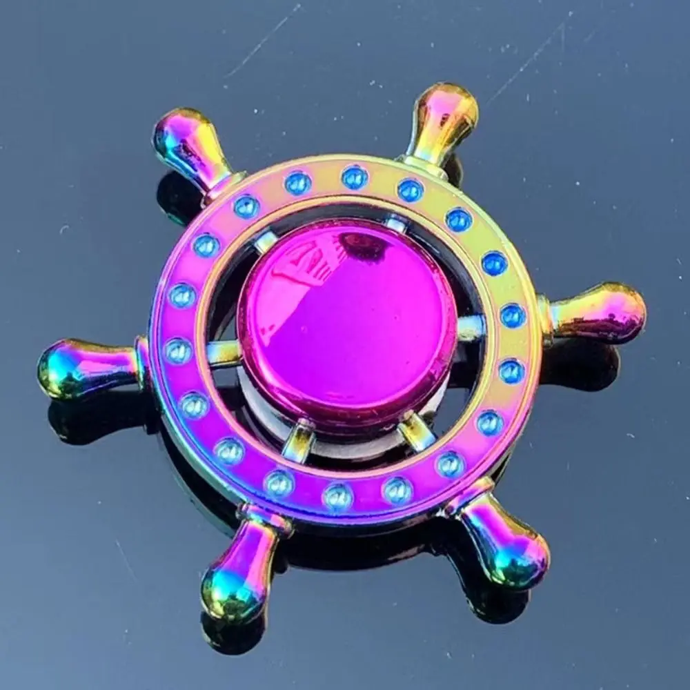 Spinner Tangan Sayap Naga Kebisingan Rendah Kecepatan Tinggi Logam Pelangi Jari Spinner Anti Tekanan Anti-kecemasan Ujung Jari Gyro