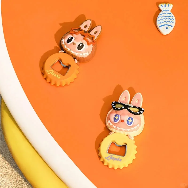Originale POPMART Labubu Mokoko Serie Estiva Apribottiglie Magneti per Frigo Squisita Scatola Cieca Kawaii Anime Azione Regalo A Sorpresa