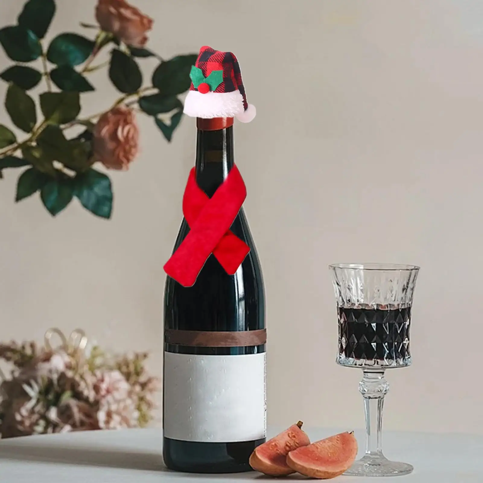 Christmas Wine Bottle Cover Set Scarf Sleeve Protector Holder Christmas Bottle Covers For Gathering Dinner Restaurant Bar Travel