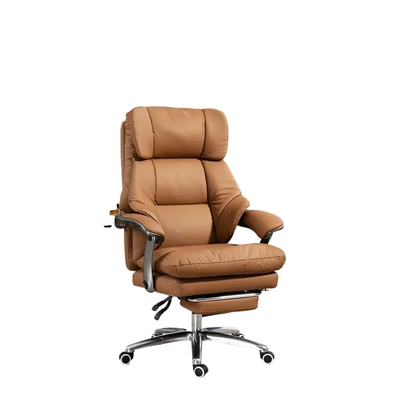 Office chair Comfortable sedentary reclining computer Home study lunch break Internet cafe chair Leather boss