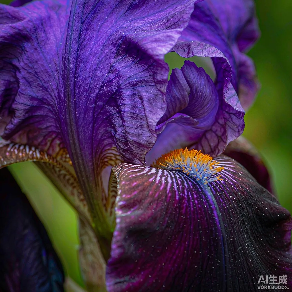 55 Semillas de Iris Morado y Naranja, Flor de Borde Elegante para Jardín, Maceta y Balcón