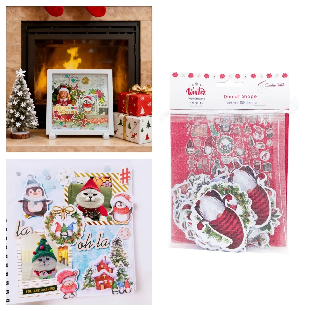 Creative Path Vrolijk Kerstfeest Scrapbooking Stansmessen Kerstman Kerstboom Stansmessen Ephemera voor Journaling Kaarten maken
