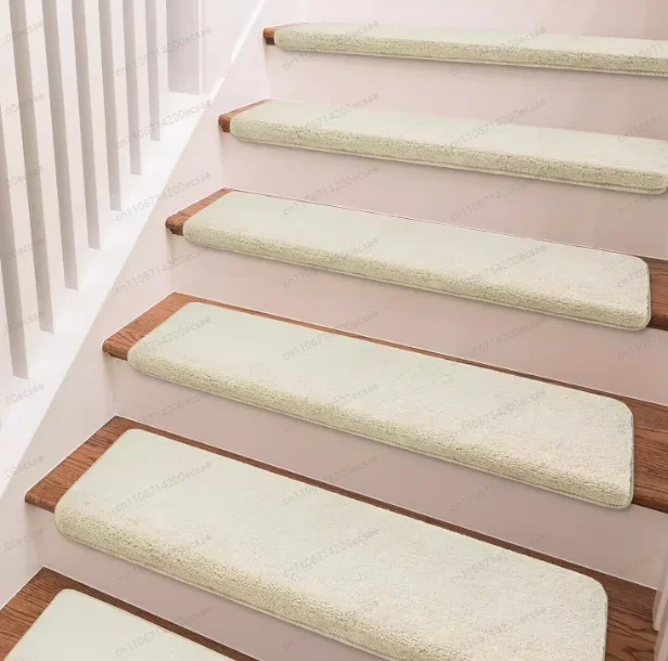 Peel and Stick Stair Treads, Non-Slip Adhesive Step Pads for Wooden Stairs, Customizable Quiet Carpet Mats for Home Use