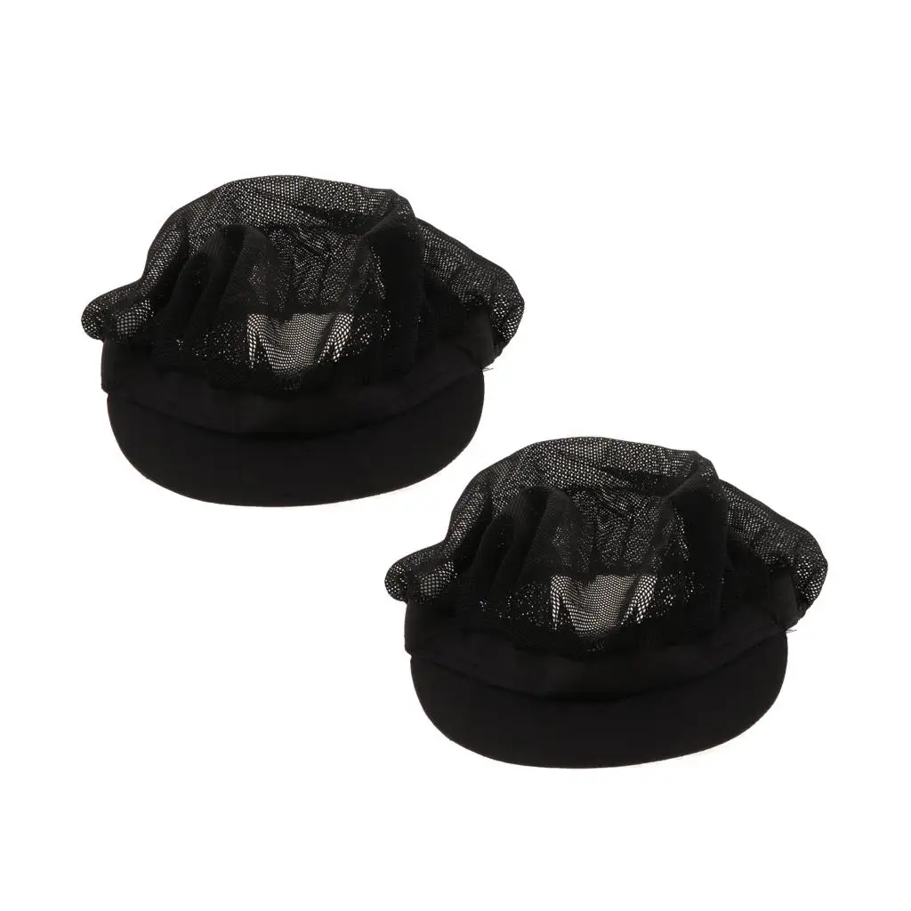 Restaurants Chef Hat Adult Black Adjustable Kitchen Cap Breathable Mesh for Chef Uniform Catering