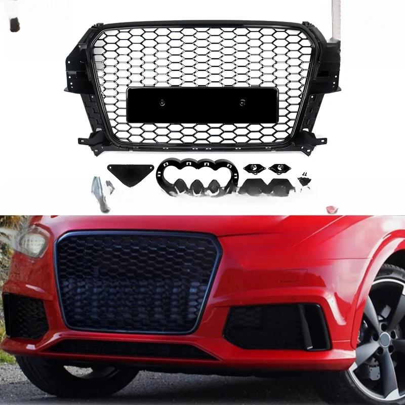 

Factory Hot Selling RSQ3 Style Gloss Black Front Upper Grille Intake Radiator Mesh Auto Exterior Accessory