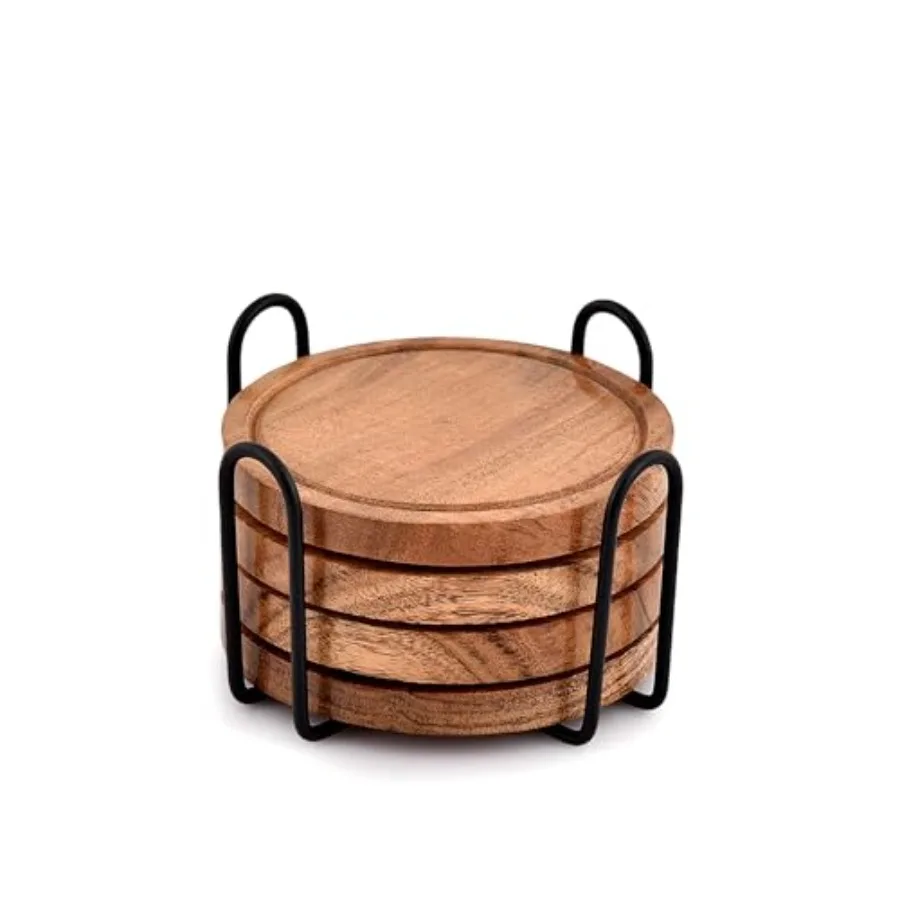 

Набор из 4 подставок с железным держателем для обеденного стола, защитный декор для столешницы, 4 x 4 x 0,5 дюйма (набор из 4 шт.)