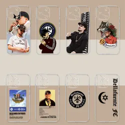 Dellafuente F C Artwork Rapper Phone Case For iPhone 11 13 12 Mini 15 14 Pro Max 8 7 Plus XR XS SE 15 14ProMax Transparent Cover