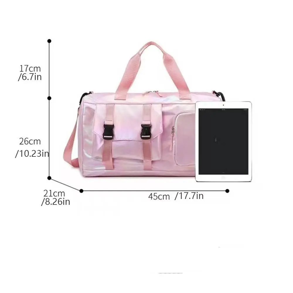Pearl Glossy Gym Bag Wet Dry Separation Waterproof Fitness Training Handbag Large Capacity Carry-On Weekender Gym Tote Sports