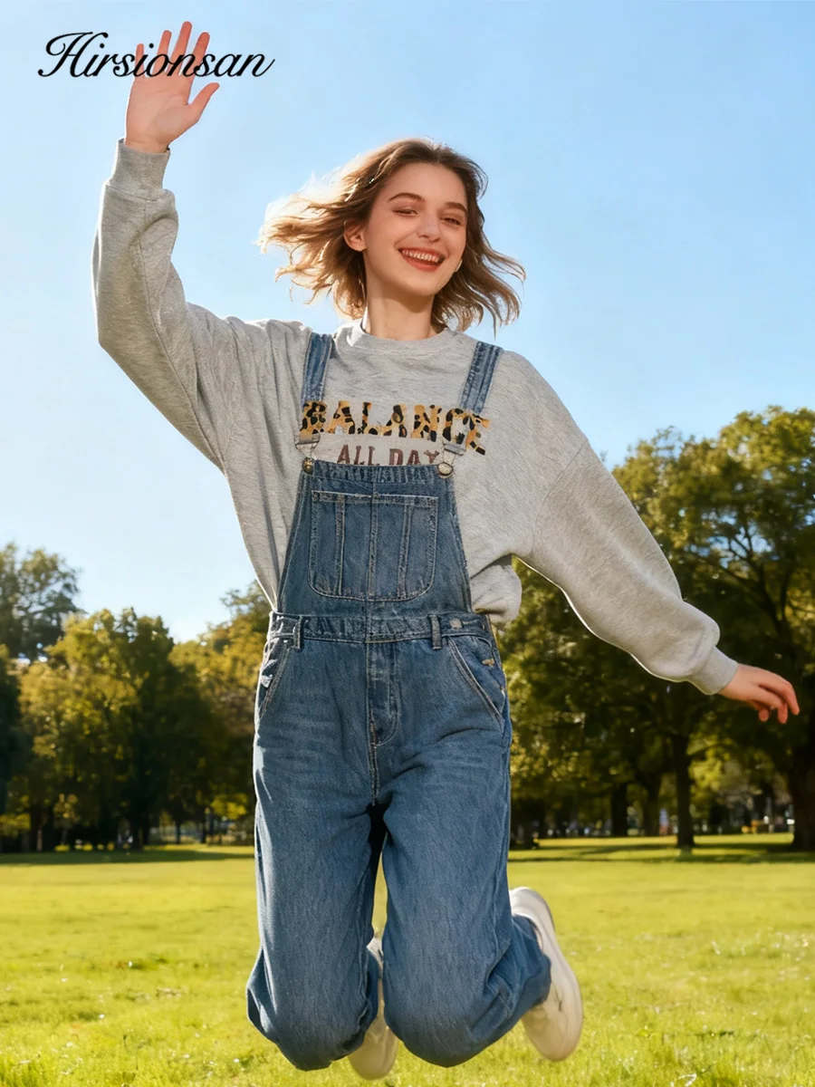 

Hirsionsan O-Neck Fleece "BALANCE" Letter Ins Sweatshirt Women 2025 Fall New Arrival