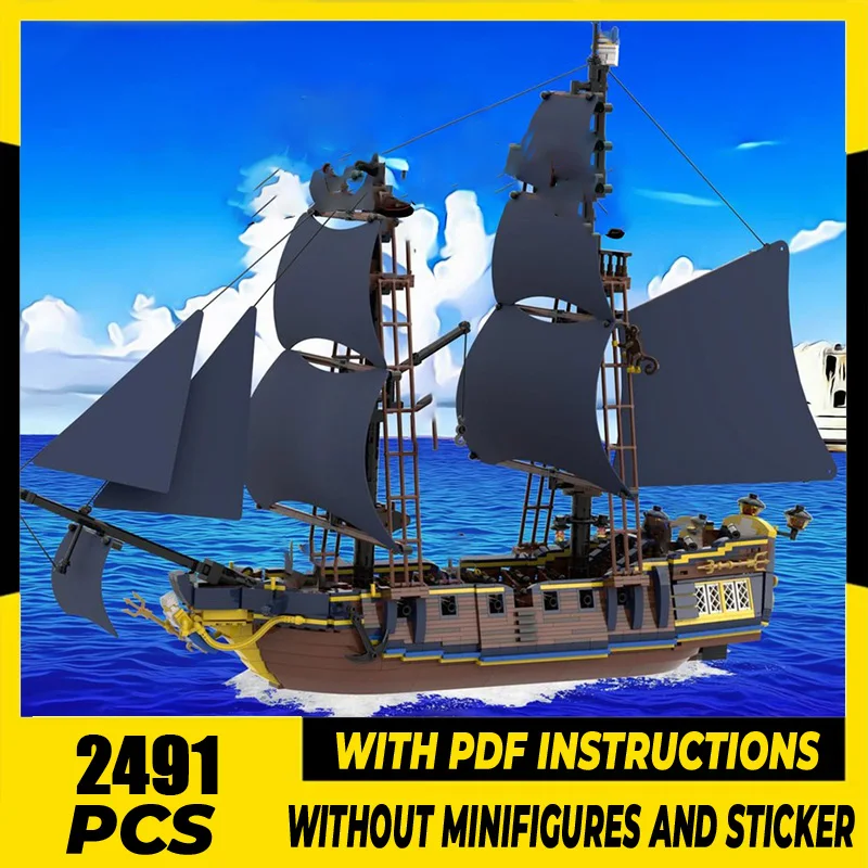 

Military Model Moc Building Blocks Modular Canvas Pirate Ship Model Technology Bricks DIY Assembly Gift Holiday ConstrustionToy