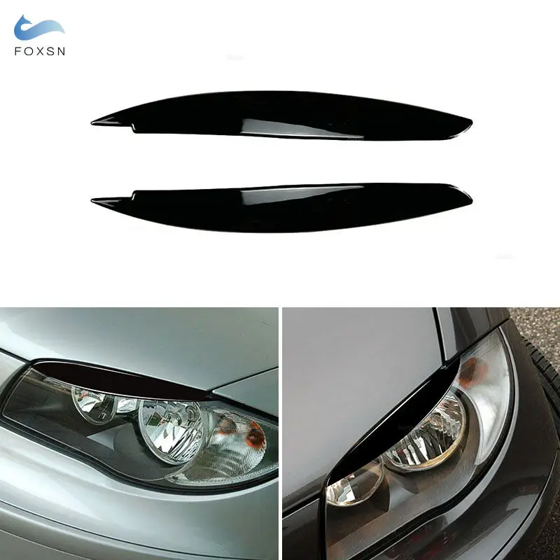 

Глянцевые черные накладки на фары (реснички) из ABS для BMW 1 серии E81 E82 E87 E88 2004-2011 2012 2013 2014