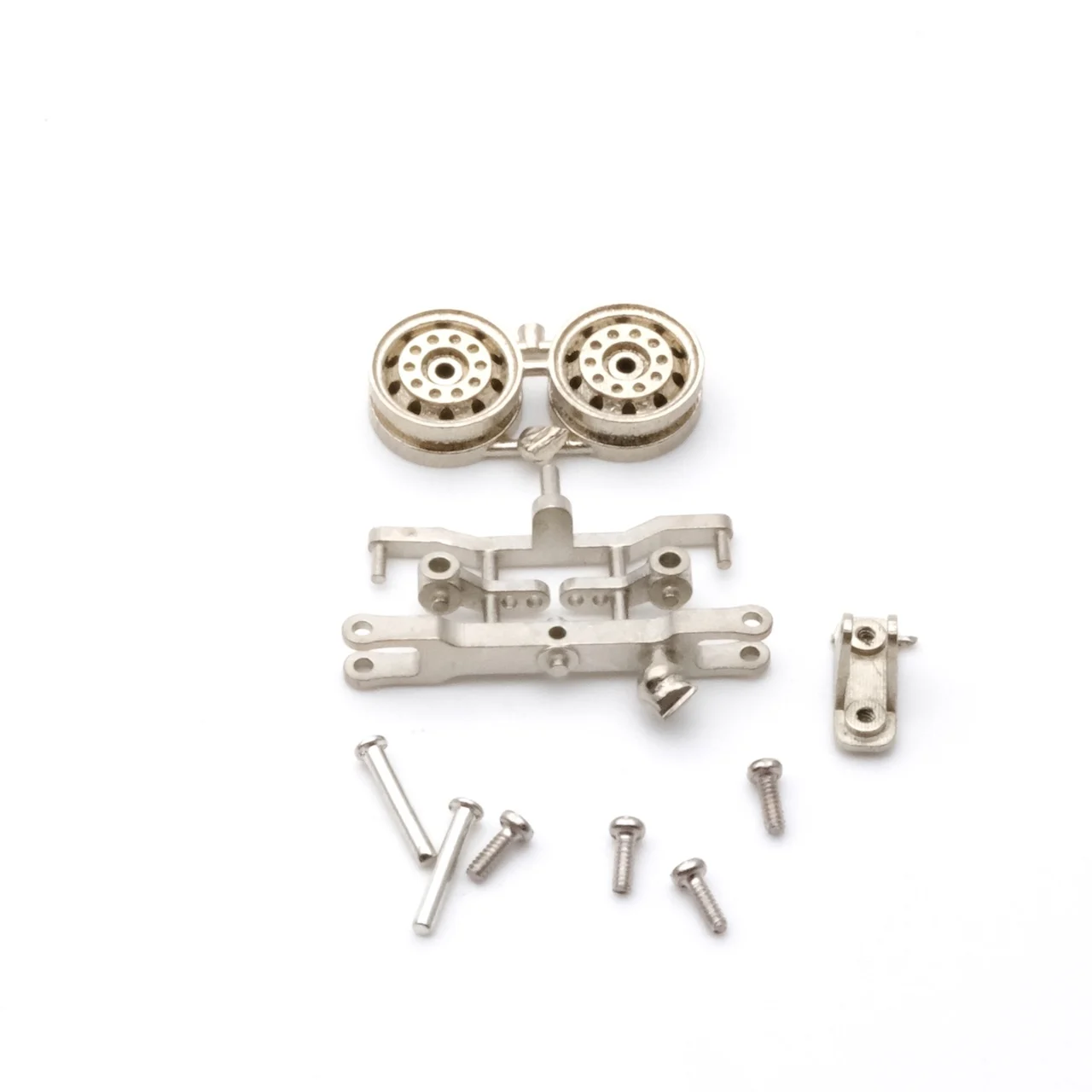 Unpowered Steering Axle Metal Wheel Hub 1/87 Static Modification Semi Trailer Steering Axle DIY Truck Model