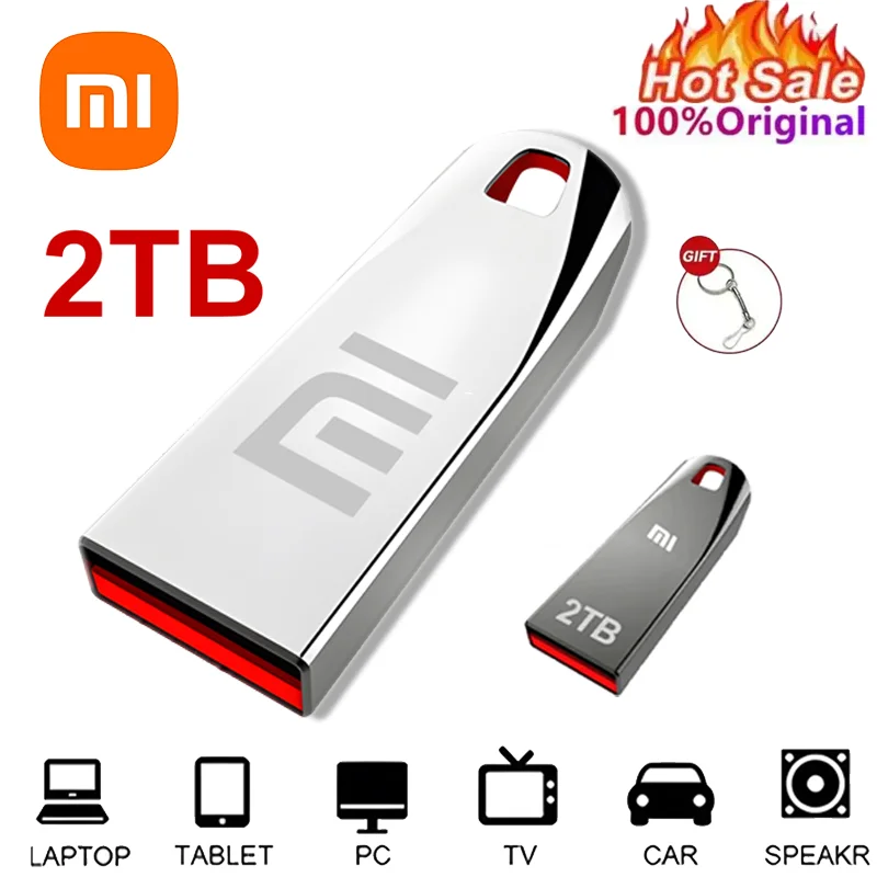 Xiaomi 2TB USB Flash drive, komputer ponsel kecepatan tinggi, transmisi bersama, USB 3.0 logam