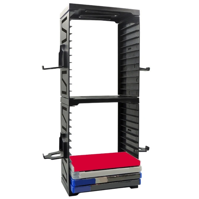 Gaming Storage Tower Vertical Stand Holder Can Organize 24xGame Disc & 4 Controllers for P5, XSX