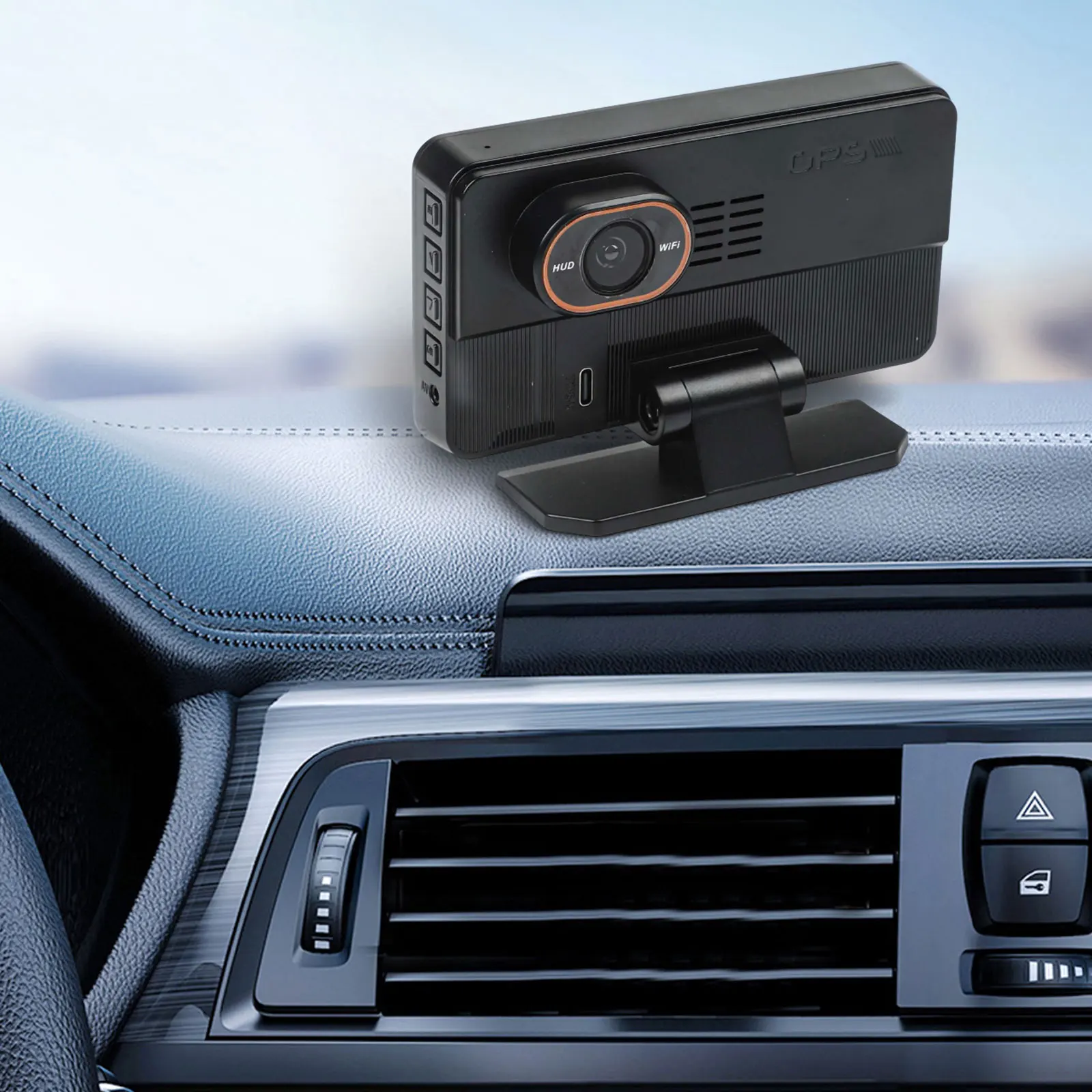 Car For Dash Cam Featuring 5 Inch Large Screen HUD Head Up Display and Charger Fits Most Center Console Locations