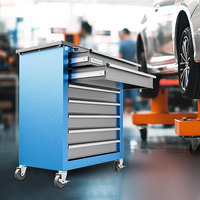 AIRAJ Seven Drawers Metal Cabinets Heavy-duty Tool Workshop Drawers Mobile Auto Repair Tool Carts Hardware Storage Toolbox